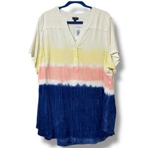 TORRID women’s size 4X 26 Harper dip dye short sleeve challis summertime new